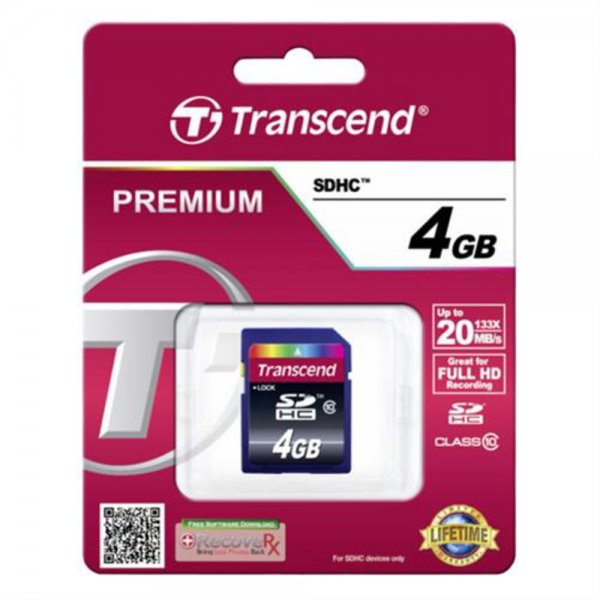 Transcend SDHC 4GB Class 10 SD-Karte Speicherkarte