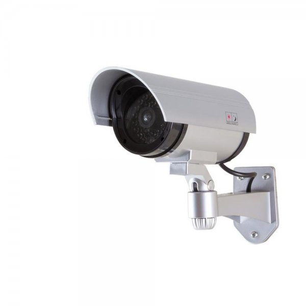 LogiLink SC0204 Überwachungskamera-Attrappe mit rot blinkenden Licht, Silber