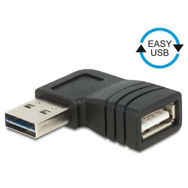 Delock Adapter EASY-USB 2.0-A Stecker > USB 2.0-A Buchse gewinkelt links/rechts