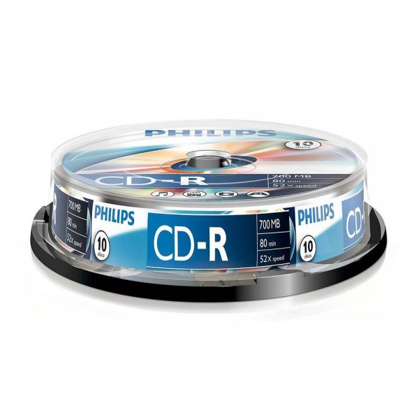 Philips CR7D5NB10/00 10 x CD-R - 700 MB (80 Min) Rohlinge Spindel 52x Geschw.