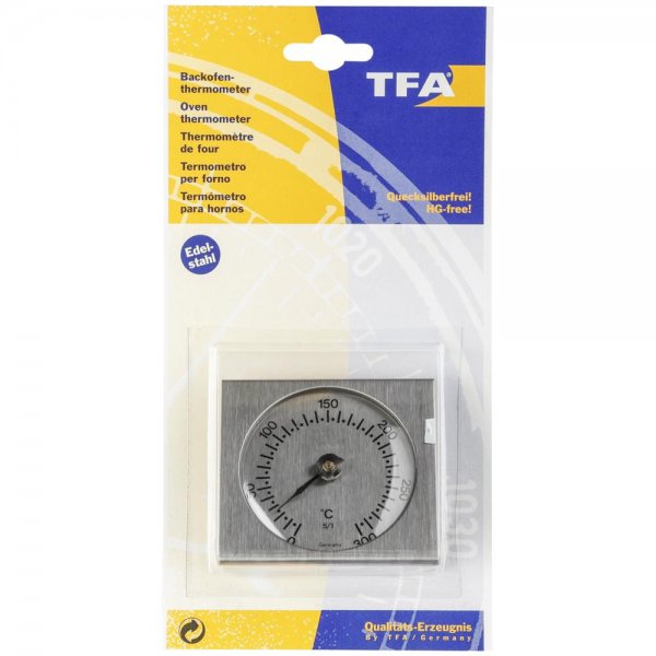 TFA Backofenthermometer aus Edelstahl Weiß | 14.1004.60