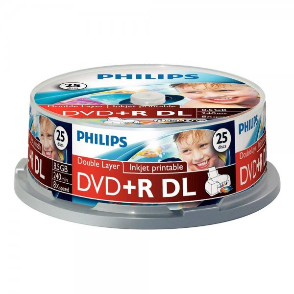 Philips DR8I8B25F - 25 x DVD+R DL - 8.5 GB ( 240 Min. ) # DR8I8B25F/00