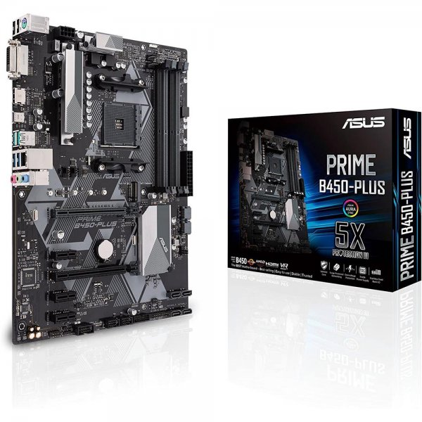 ASUS Prime B450-Plus Mainboard Sockel AM4 ATX AMD DDR4-Speicher natives M.2 USB 3.1 Gen 2