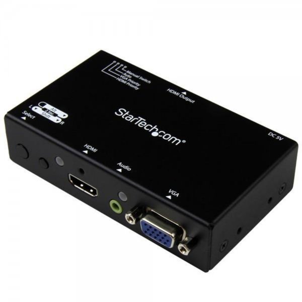 StarTech.com 2 Port HDMi + VGA auf HDMI Konverter Switch / Verteiler mit Vorrangsschaltung - 1080p