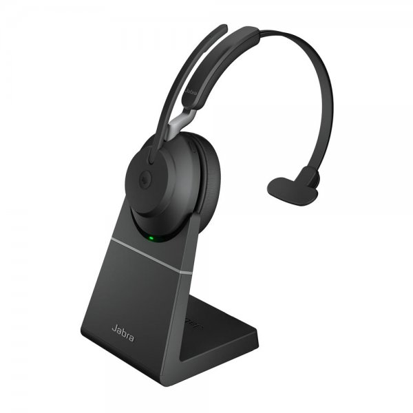 Jabra Evolve2 65 MS Mono Kopfhörer Headset mit Ladestation Noise Cancelling USB-A Bluetooth Schwarz