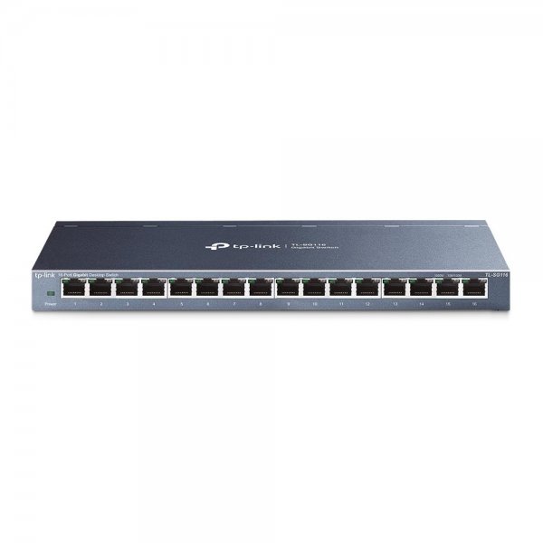 TP-Link TL-SG116 16-Port Gigabit Desktop Netzwerk Switch Unmanaged Metallgehäuse Plug&Play lüfterlos