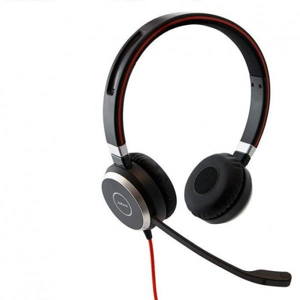 Jabra Evolve 40 UC Stereo USB-C Schwarz Headset mit Lautstärke-Regler am Kabel