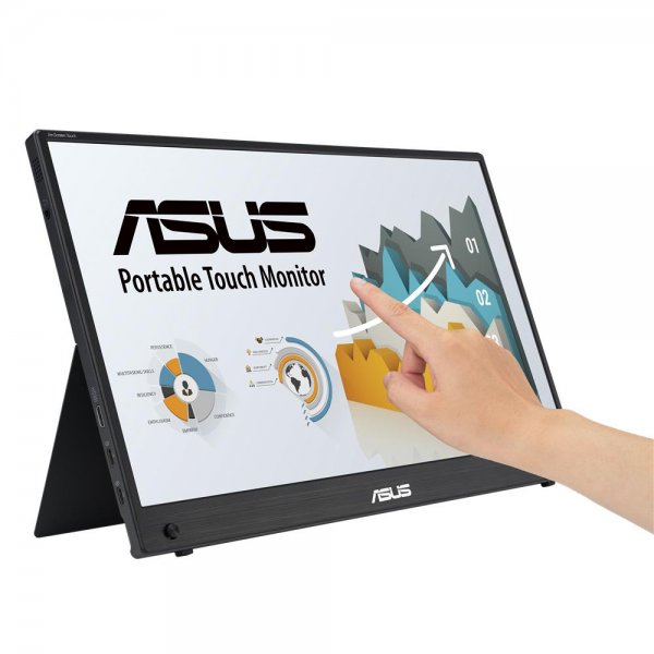 ASUS ZenScreen Touch MB16AHT tragbarer 15,6-Zoll Monitor (FHD, IPS, 10-Punkt-Touch, Mini-HDMI)