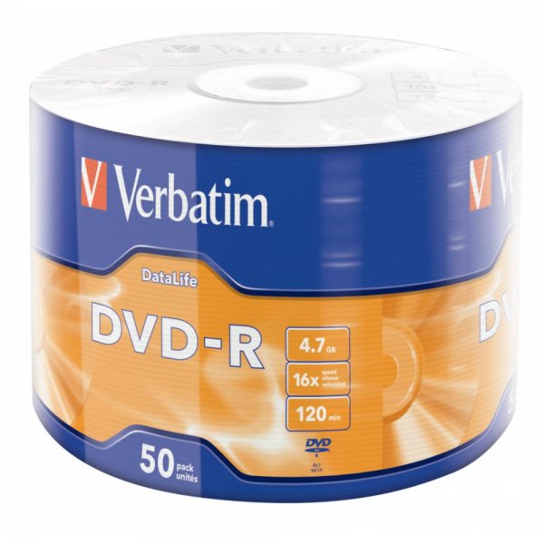 Verbatim DVD-R 4,7GB 16X mattsilber Spindel mit 50 DVD-R-Rohlingen