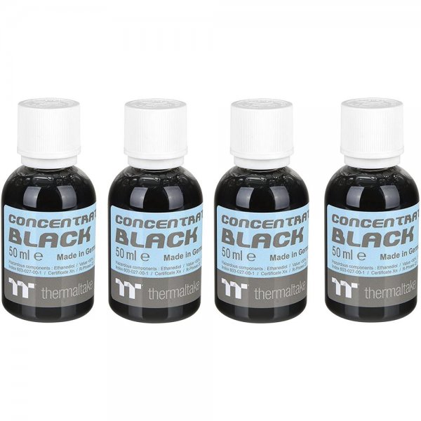 Thermaltake TT Premium 4x 50 ml Farbkonzentrat Schwarz für Wasserkühlflüssigkeiten