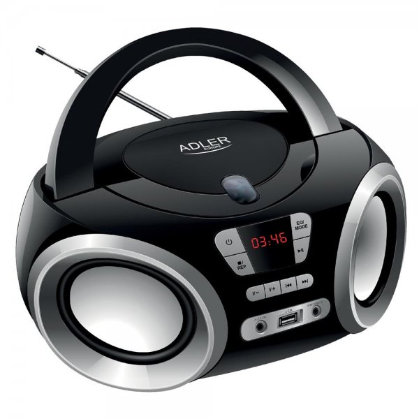 Adler AD 1181 CD Boombox FM Radio CD-Player MP3 USB / AUX Anschluß LCD Anzeige Batterie oder Strom