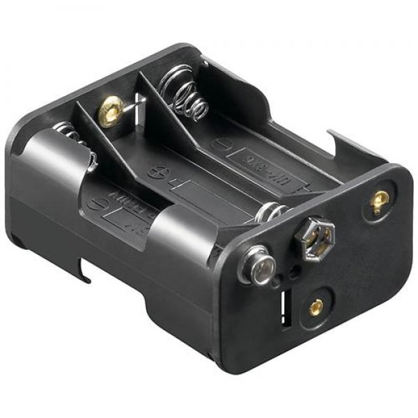 Goobay Batteriehalter für 6x Mignon (AA) mit Druckknopfanschluß