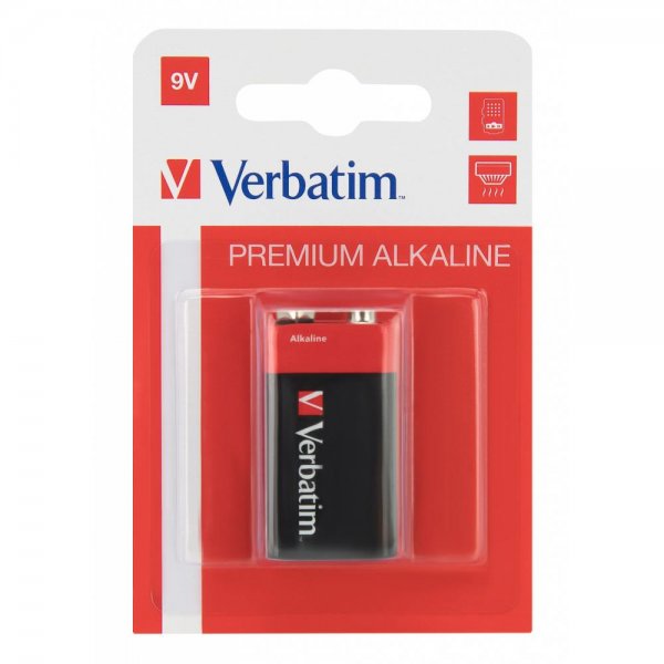 Verbatim 9V-Alkali-Batterien 9V 1er Pack 9V-6LR61 9V Block