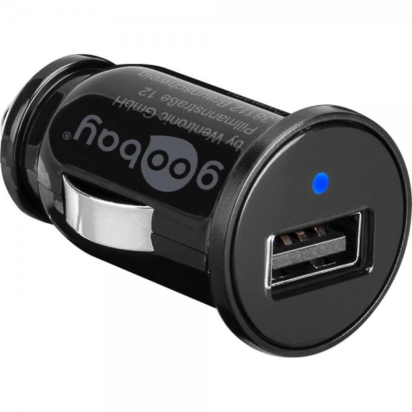 Goobay USB-Autoladegerät 1,0A kompakte Stromversorgung für Handys/Kleingeräte