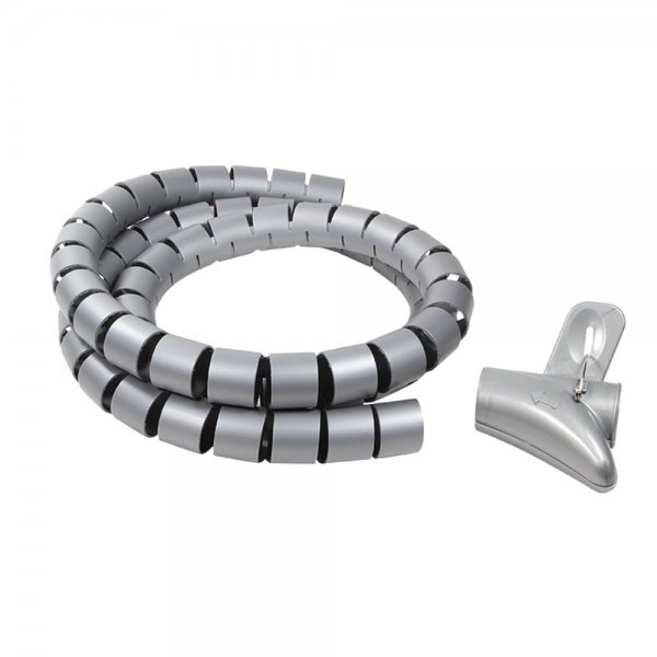 LogiLink Kabelschlauch (Spiral) + Werkzeug, grau, AD: 28mm, 1,5 m