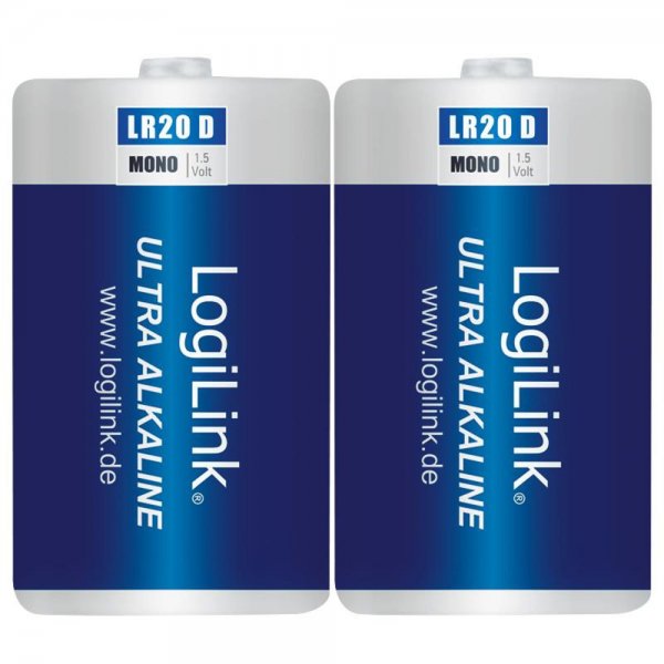 LogiLink LR20B2 LR20 Alkaline Batterie Mono 1.5V 2er Pack