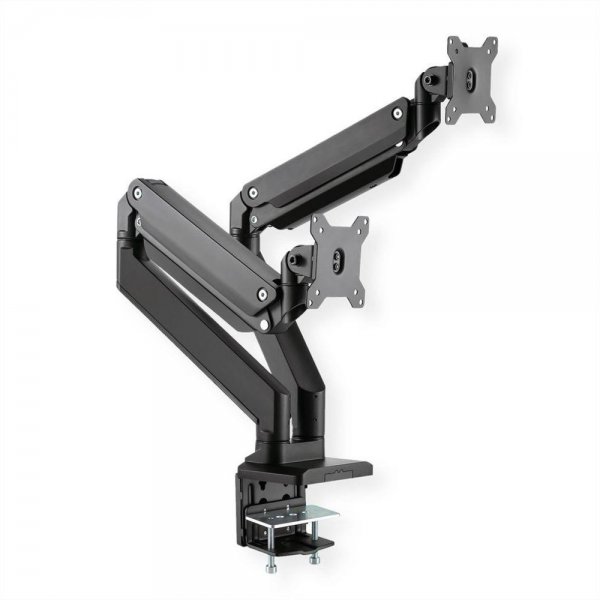 ROLINE LCD-Doppelarm Monitor-Halterung Tischmontage Gasfeder je 5 Gelenke max. 15 kg