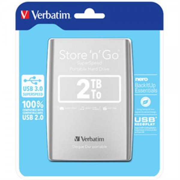 Verbatim 53189 externe Festplatte 2,5" HDD USB 3.0 Store n Go SuperSpeed 2TB