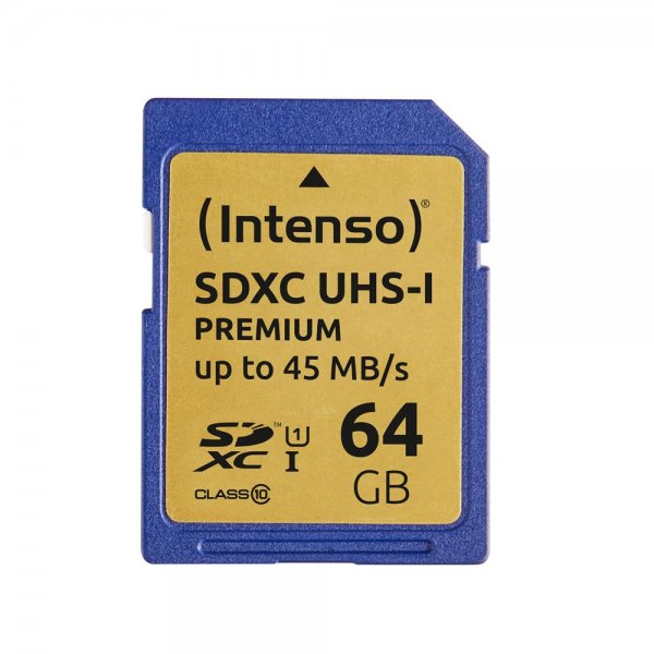 Intenso SDXC 64GB UHS-I Premium Speicherkarte blau Compact Flash externer Datenspeicher