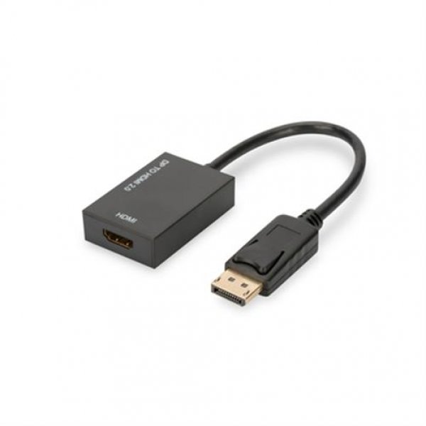 DIGITUS DisplayPort Adapterkabel HDMI Typ A St/Bu 0.2m HDMI Konverter Schwarz Adapter Kabel