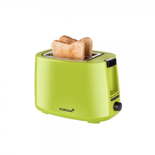 KORONA 2-Scheiben-Toaster Grün Brötchenaufsatz Auftaufunktion Aufwärmen 750W