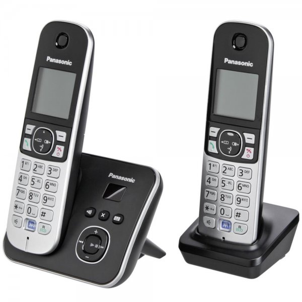 Panasonic KX-TG6822GB DECT Schnurlostelefon DUO Anrufbeantworter schwarz