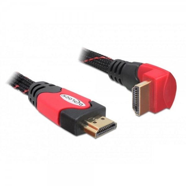 Delock Kabel High Speed HDMI mit Ethernet Stecker/Stecker gewinkelt 4K 3 m Rot