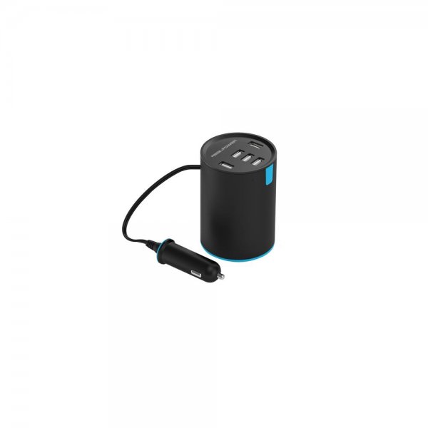 RealPower 5-Port USB KFZ Auto Ladestation Getränkehalter car charger Tube 5 PKW Smartphone Tablet