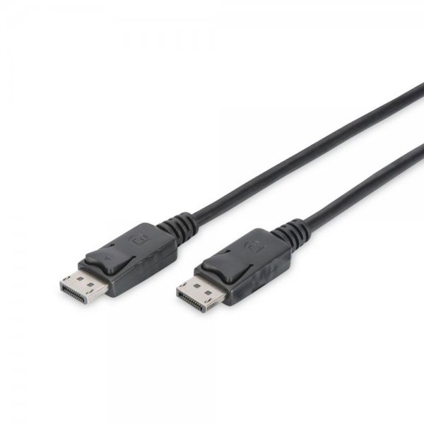 DIGITUS DisplayPort Anschlusskabel DP Stecker/Stecker 3 m m/Verriegelung DP 1.2 Ultra HD 4K Schwarz