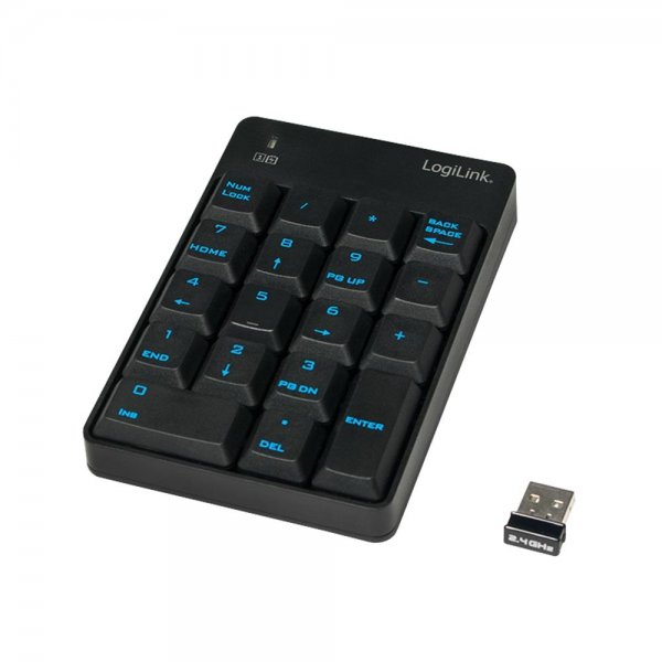LogiLink Kabelloses Funk Keypad, 2,4 GHz, schwarz