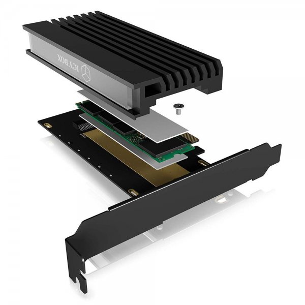 ICY BOX IB-PCI214M2-HSL PCIe Erweiterungskarte mit M.2 M-Key Sockel für eine M.2 NVMe SSD