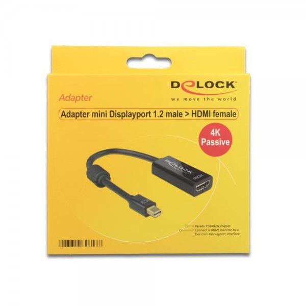 DeLock DisplayPort 1.2 Stecker HDMI 4K schwarz passiv m