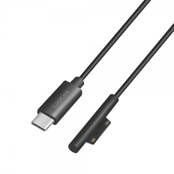 LogiLink PA0224 USB-C to Microsoft Surface Ladekabel, schwarz 1,8m