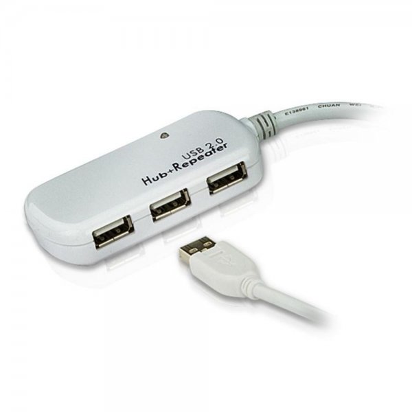 ATEN UE2120H 4-Port USB 2.0 Verlängerungskabel 12 m weiß Daisy-Chaining bis zu 60 m