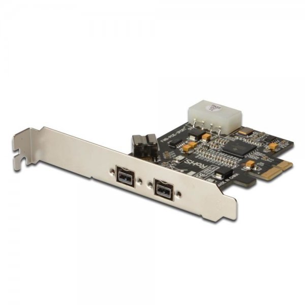 DIGITUS Firewire 800 PCI Express Karte 3 Port PCIe IEEE 1394b Interface Card XIO2213B