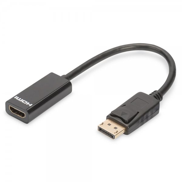 DIGITUS DisplayPort Adapterkabel DP-HDMI Typ A St/Bu 0.15m schwarz