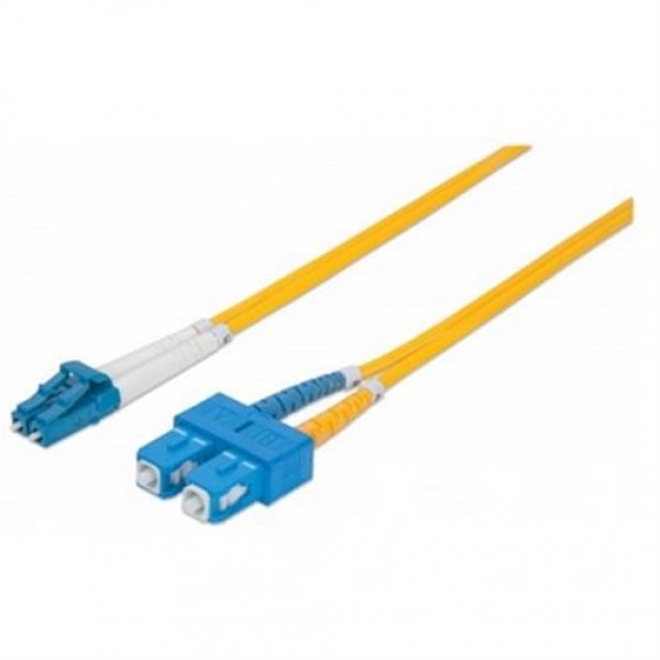 Intellinet Glasfaser LWL-Anschlusskabel, Duplex, Single, Gelb, 1m, OS2, LC/SC