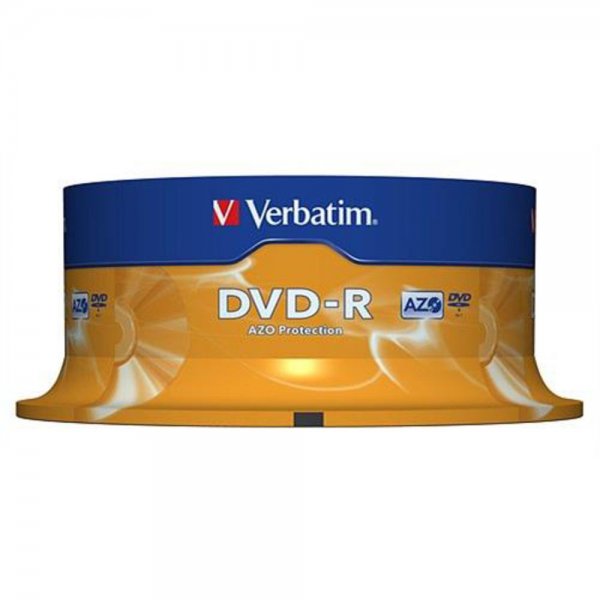 25x Verbatim DVD-R Rohlinge 4,7GB 16x Spindel