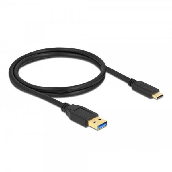 Delock SuperSpeed USB 10 Gbps USB 3.2 Gen 2 Kabel Typ-A zu USB Type-C 1 m schwarz