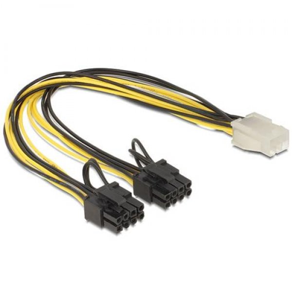 Delock Kabel Power PCIe 6 pin Bu > 2x 8 pin St # 83433