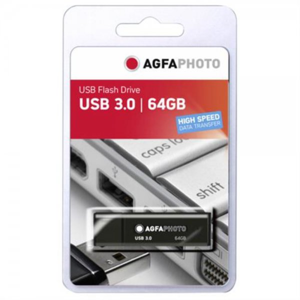 AgfaPhoto AgfaPhoto USB 3.0 black 64GB Stick Speicher High Speed schwarz NEU