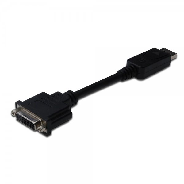 DIGITUS DisplayPort Adapterkabel DP - DVI (24+5) St/Bu 15cm schwarz
