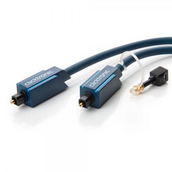 Clicktronic Opto-Kabel-Set Digitalaudiokabel optisch TOSLINK 2m Stecker Adapter