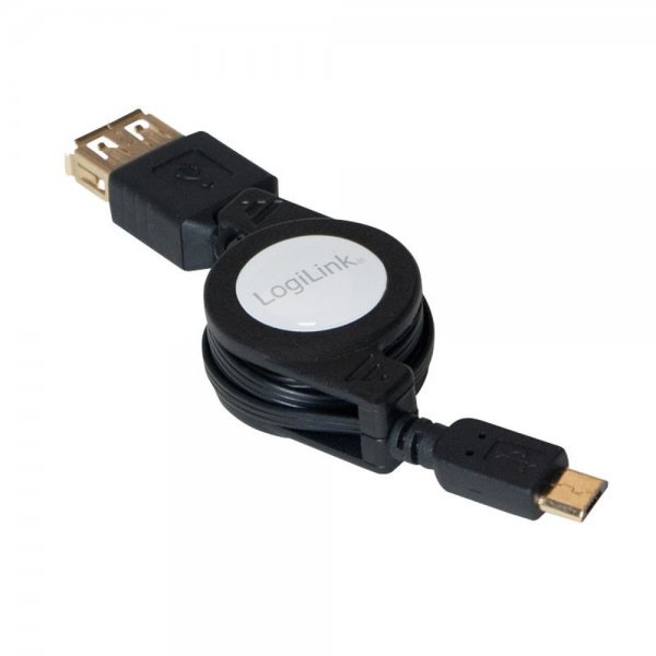 LogiLink Ausziehbares USB-OTG-Kabel USB micro B Stecker > USB A Buchse Smartphone