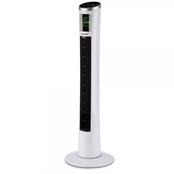 KORONA 81502 Turmventilator Timer LED Display 3 Stufen Fernbedienung Säulenventilator schwarz/weiss
