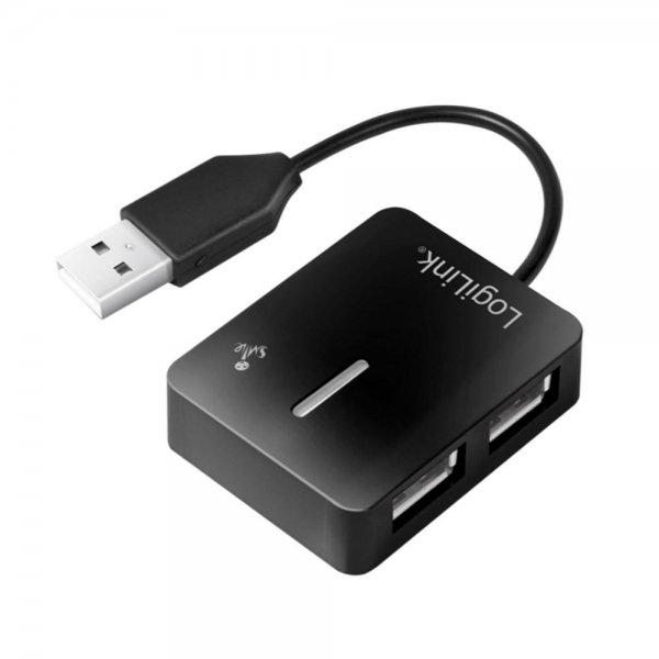 LogiLink USB 2.0 Hub 4-Port Smile Schwarz