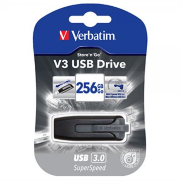 Verbatim (49186) Store n Go V3 USB Speicher Stick USB 3.0 256GB Schwarz