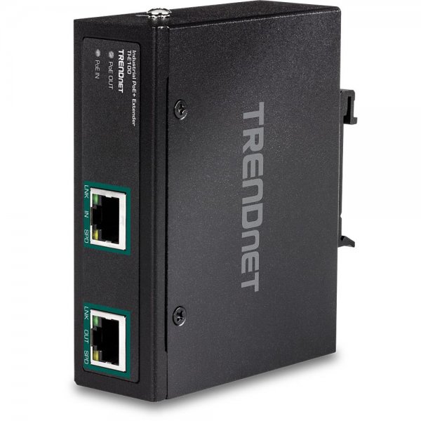 TRENDnet TI-E100 Industrial Gigabit PoE+ Extender bis zu 200 m IP30 Wandmontage