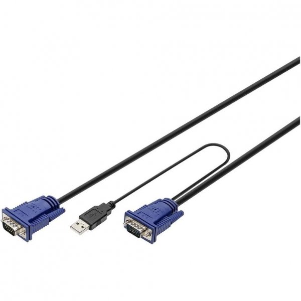 DIGITUS DS-19232 KVM-Kabel USB für KVM-Konsolen 3 m für USB / VGA Server