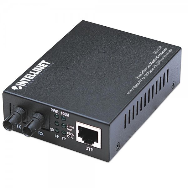 Intellinet Fast Ethernet Medienkonverter 10/100Base-TX auf FX ST Multimode 2 km